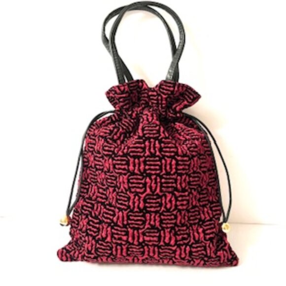 Red and Black Cinch Tote Bag ( New, Vintage ) - Picture 1 of 7